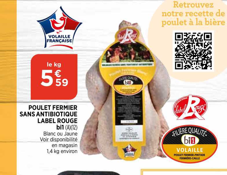Poulet Fermier Sans Antibiotique Label Rouge