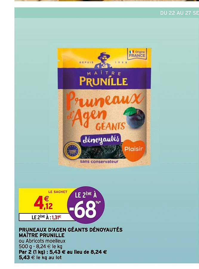pruneaux d'agen géants dénoyautés maître prunille le 2ème à -68%
