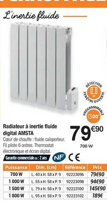 Radiateur à Inertie Fluide Digital Amsta