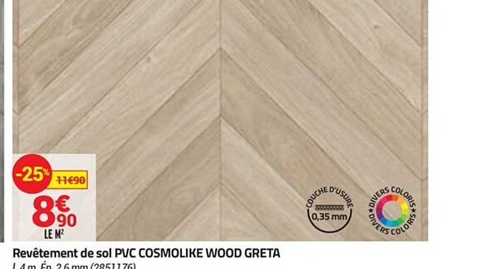 revêtement de sol pvc cosmolike wood greta