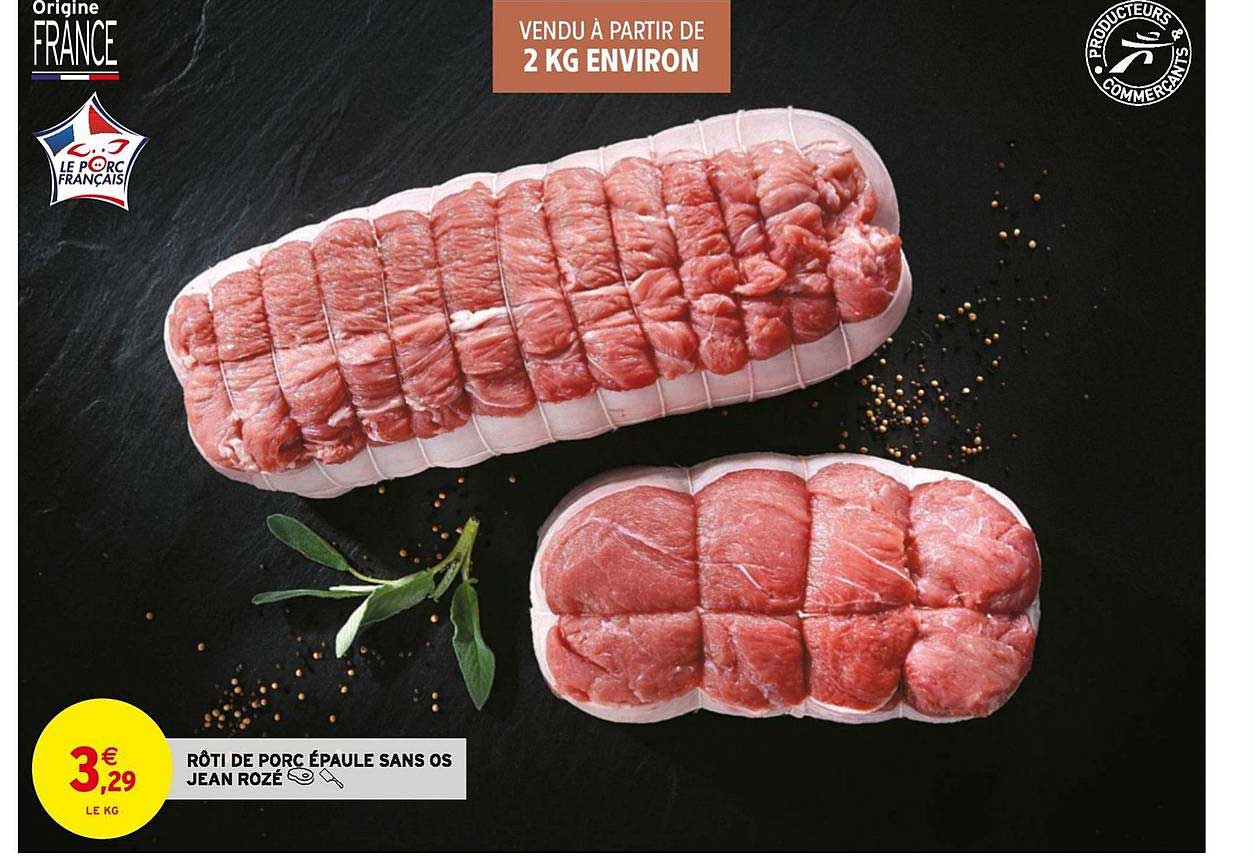 rôti de porc épaule sans os jean rozé