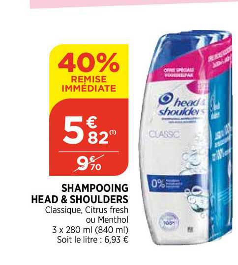 Shampooing Head & Shoulders 40% De Remise Immédiate