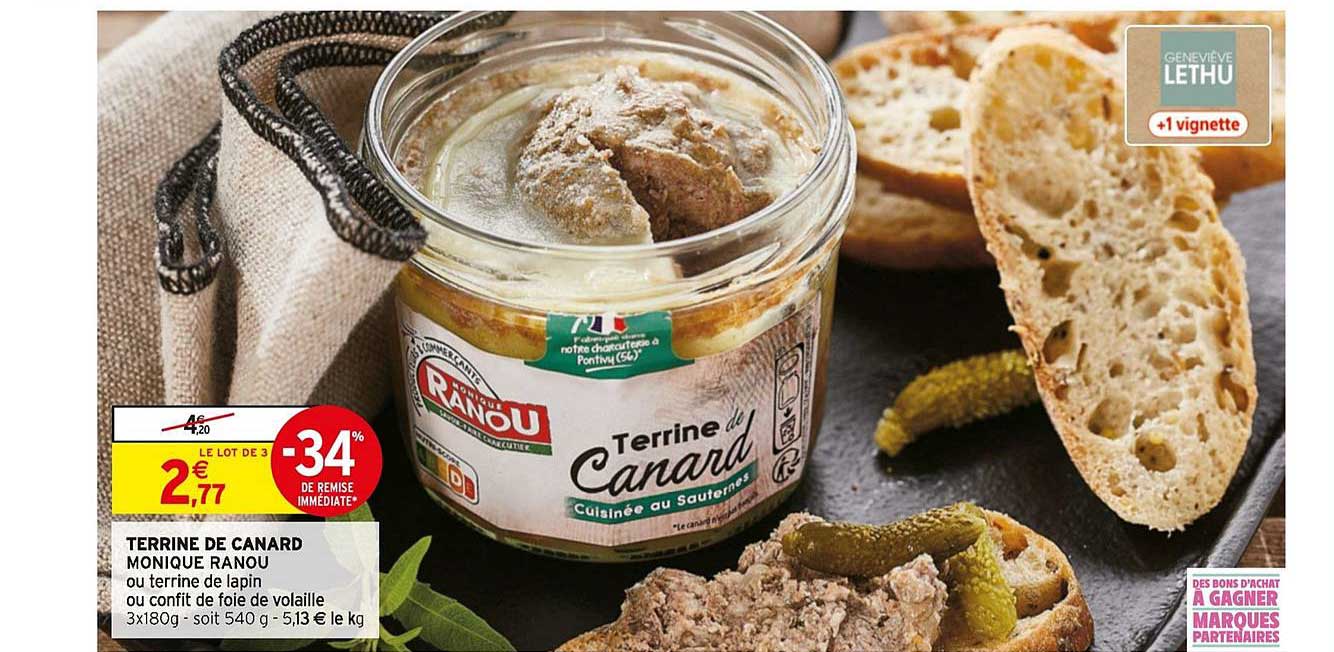 terrine de canard monique ranou -34% de remise immédiate
