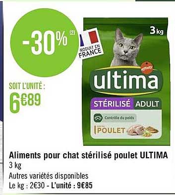 Aliments Pour Chat Stérilisé Poulet Ultima