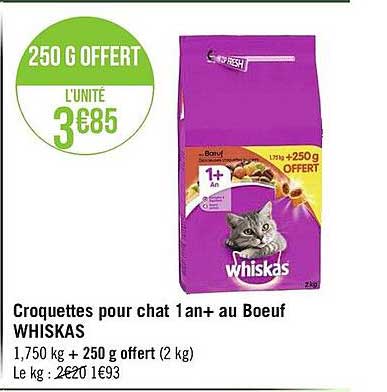 Croquettes Pour Chat 1 An+ Au Bœuf Whiskas
