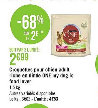 croquettes pour chien adult riche en dinde one my dog is food lover