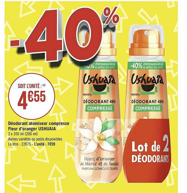 déodorant atomiseur compresse fleur d'oranger ushuaïa