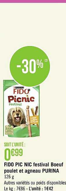 fido pic nic festival bœuf poulet et agneau purina