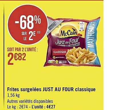 frites surgelées just au four classique