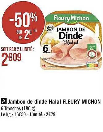 Jambon De Dinde Halal Fleury Michon