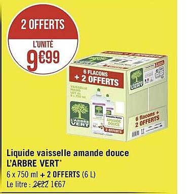 liquide vaisselle amande douce l'arbre vert