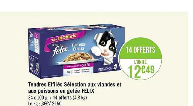 Tendres Effilés Sélection Aux Viandes Et Aux Poissons En Gelée Felix