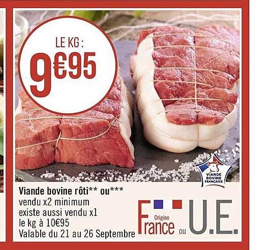 viande bovine rôto ** ou ***