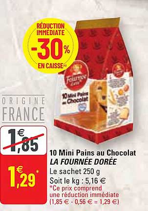 10 mini pains au chocolat la fournée dorée