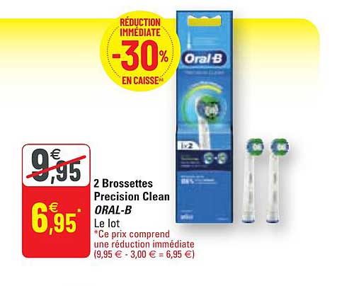 2 brossettes précision clean oral-b