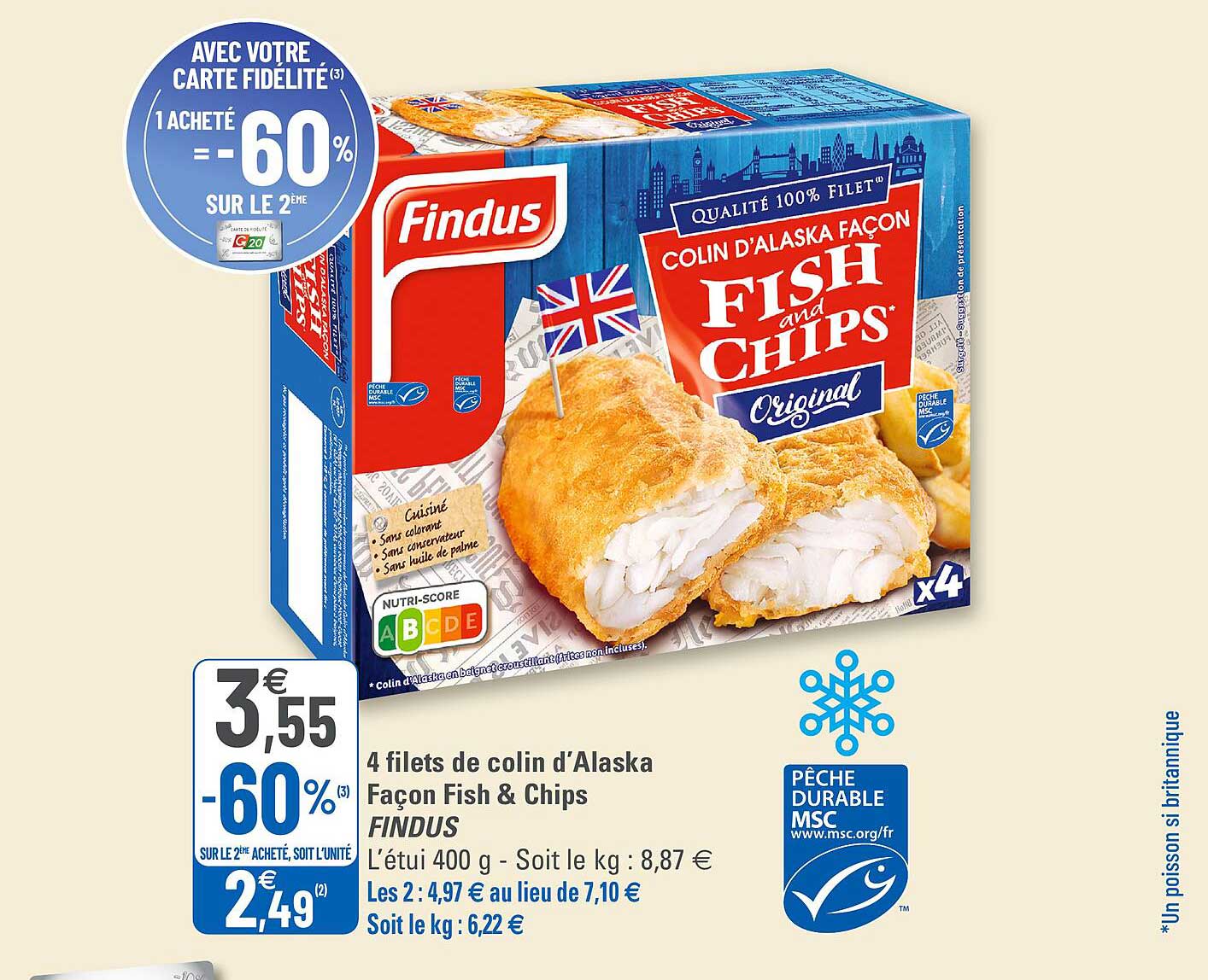 4 filets de colin d'alaska façon fish & chips findus