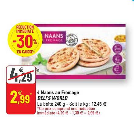 4 naans au fromage deli's world