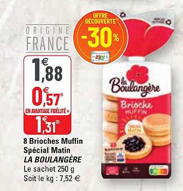 8 Brioches Muffin Spécial Matin La Boulangère