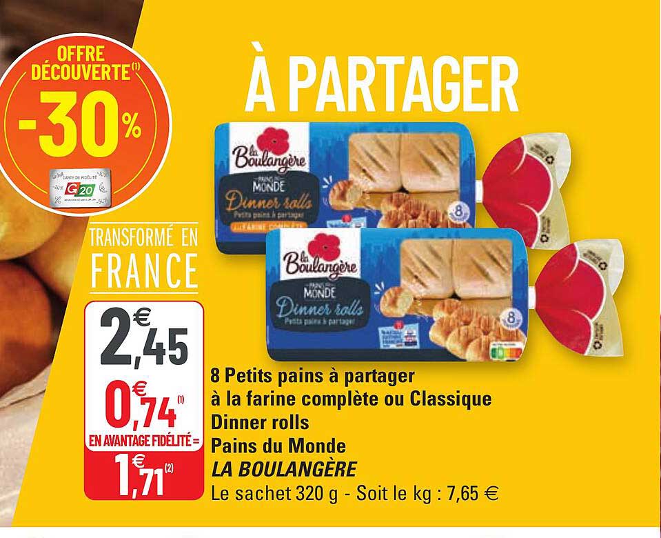8 Petits Pains à Partager à La Farine Complète Ou Classique Dinner Rolls Pains Du Monde La Boulangère