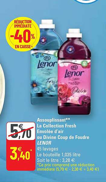 assouplissant la collection fresh envolée d'air ou divine coup de foudre lenor