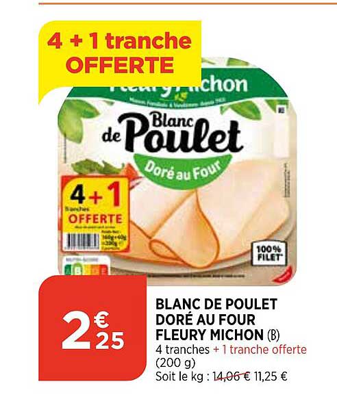 blanc de poulet doré au four fleury michon