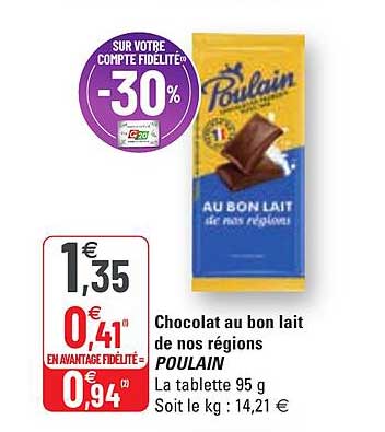 Chocolat Au Bon Lait De Nos Régions Poulain