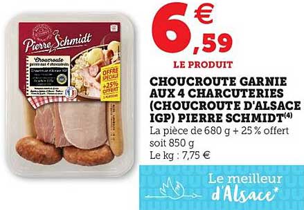 choucroute garnie aux 4 charcuteries (choucroute d'alsace igp) pierre schmidt