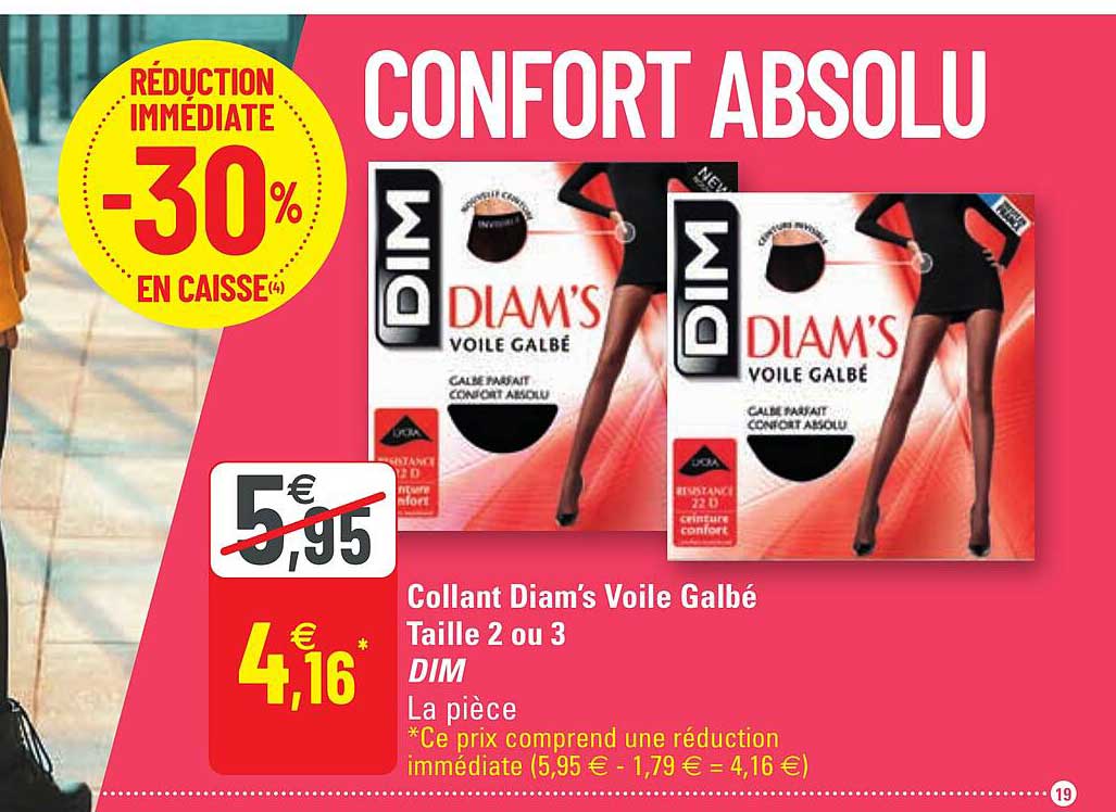 collant diam's voile galbé taille 2 ou 3 dim
