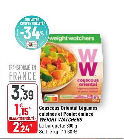 couscous oriental légumes cuisinés et poulet émincé weight watchers