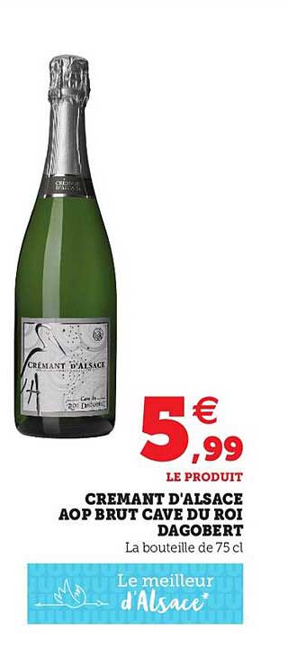 crémant d'alsace aop brut cave du roi dagobert