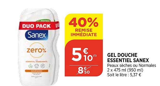 Gel Douche Essentiel Sanex