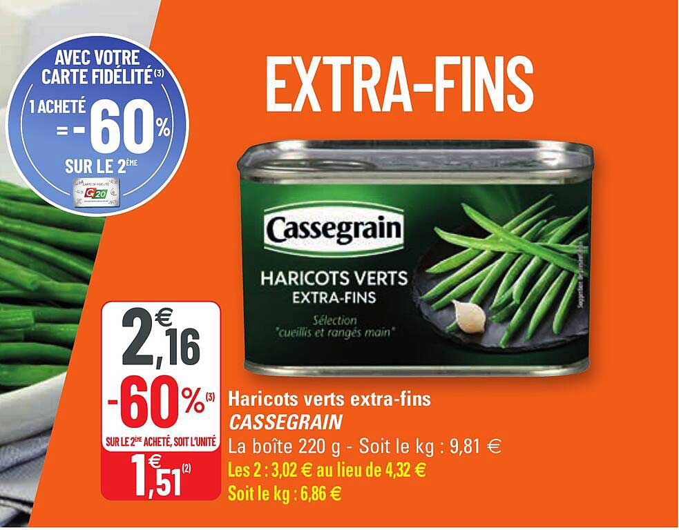 haricots verts extra-fins cassegrain