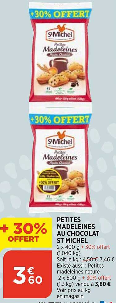 petites madeleines au chocolat st michel