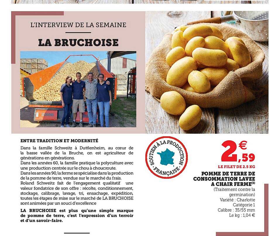 Pomme De Terre De Consommation Lavée à Chair Ferme