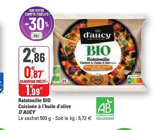 Ratatouille Bio Cuisinée à L'huile D'olive D'aucy