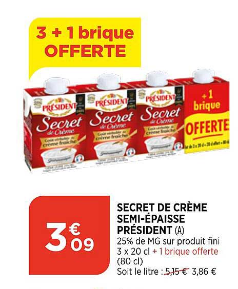 Secret De Crème Semi-épaisse Président