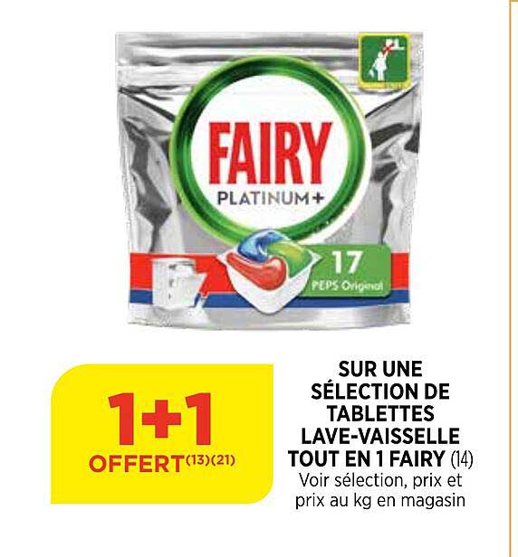 tablettes lave-vaisselle tout en 1 fairy