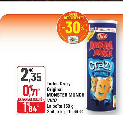 Tuiles Crazy Original Monster Munch Vico