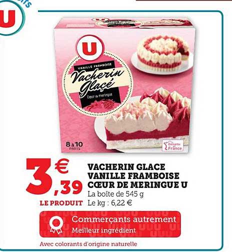 Vacherin Glace Vanille Framboise Coeur De Meringue U