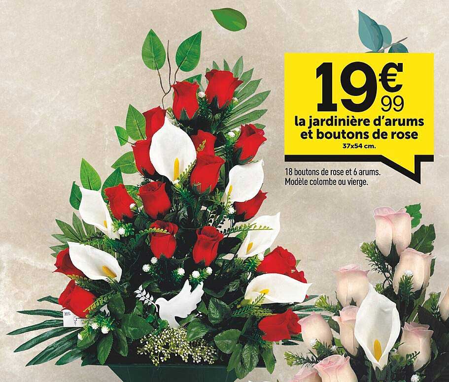 La Jardinière D'arums Et Botons De Rose