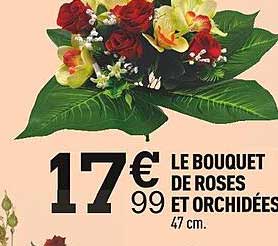 le bouquet de roses et d'orchidées