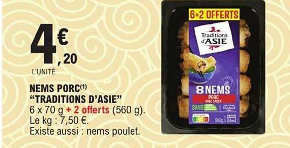 nems porc "traditions d'asie"