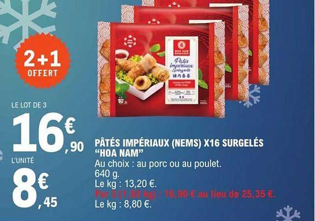 pâtés impériaux (nems) x16 surgelés "hoa nam"