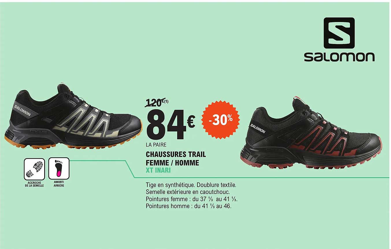 salomon chaussures trail femme ou homme xt inari