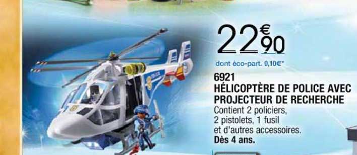 6921 hélicoptère de police avec projecteur de recherche