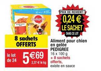 Aliment Pour Chien En Gelée Pedigree 8 Sachets Offerts