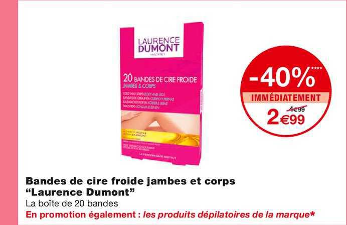 bandes de cire froide jambes et corps laurence dumont