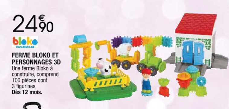 bloko ferme bloko et personnages 3d