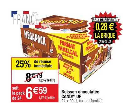 boisson chocolatée cand'up 25% de remise immédiate
