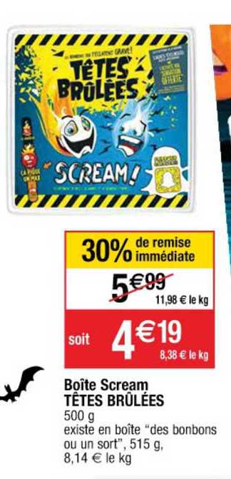 boîte scream têtes brûlées 30% de remise immédiate